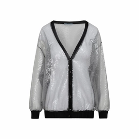 Prada Sequins Button-Up Cardigan