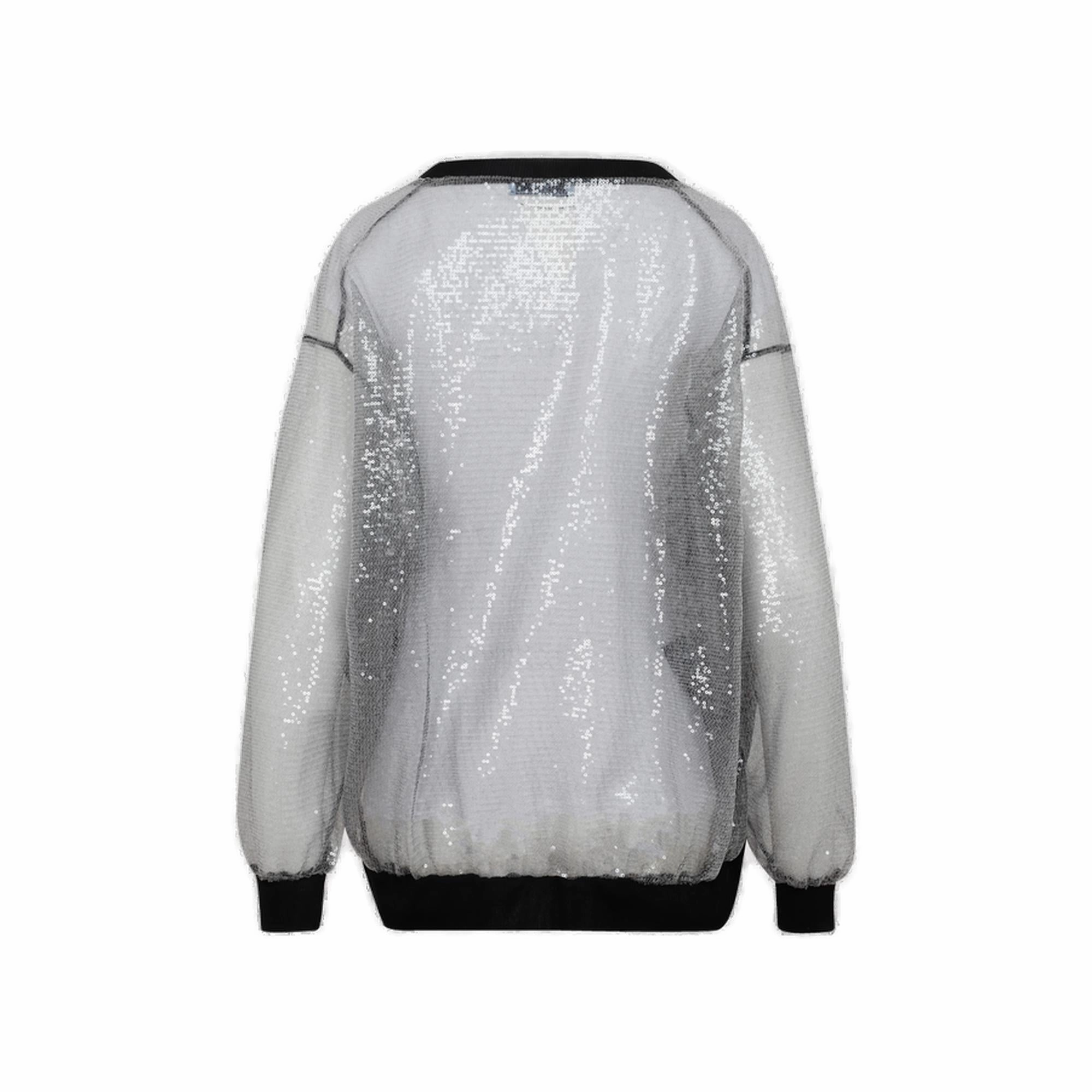 Prada Sequins Button-Up Cardigan