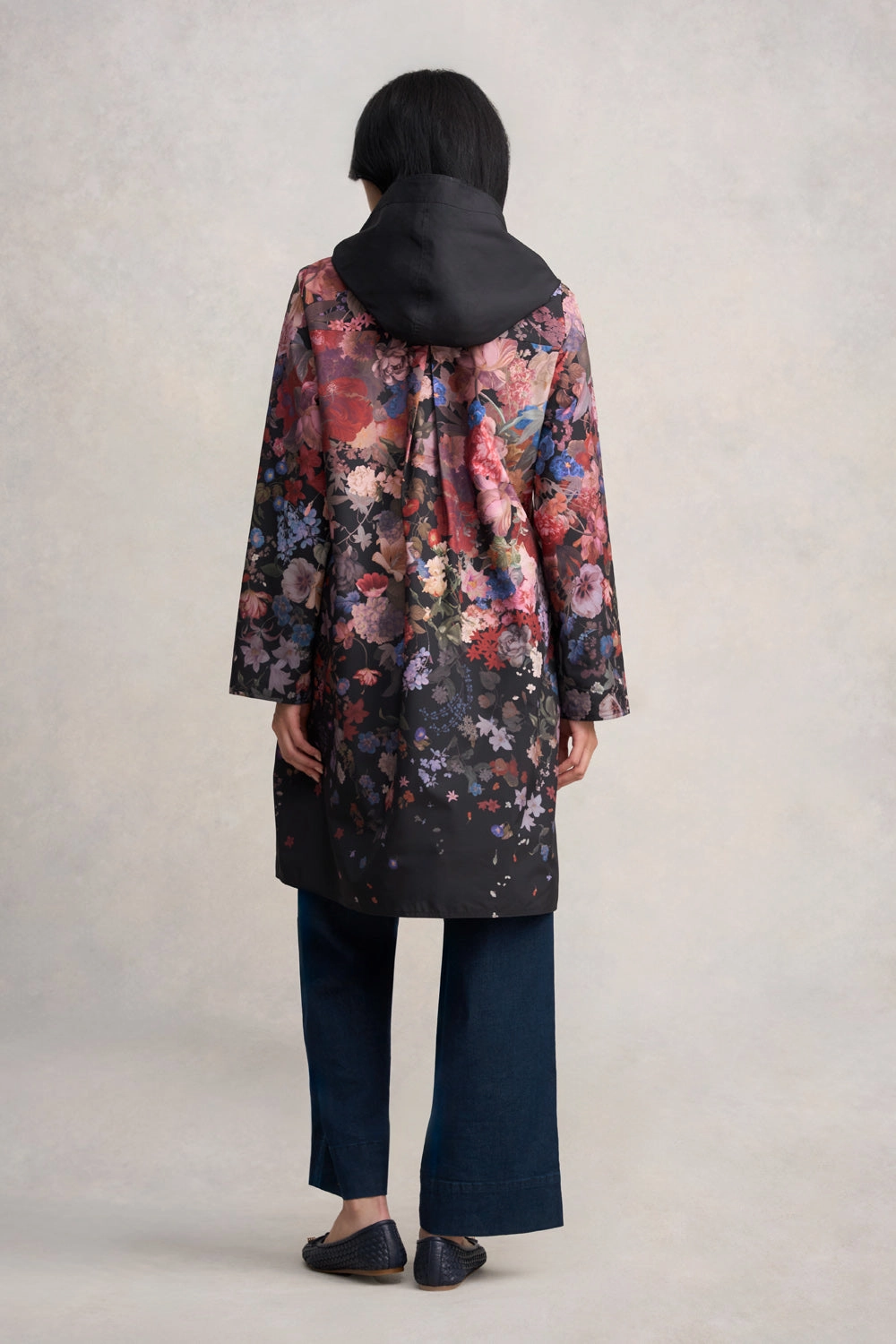 Printed Reversible Raincoat - Midnight Floral