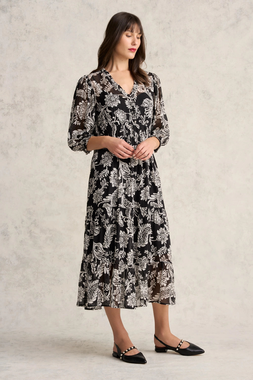 Printed Tiered Dress - Coco Floral
