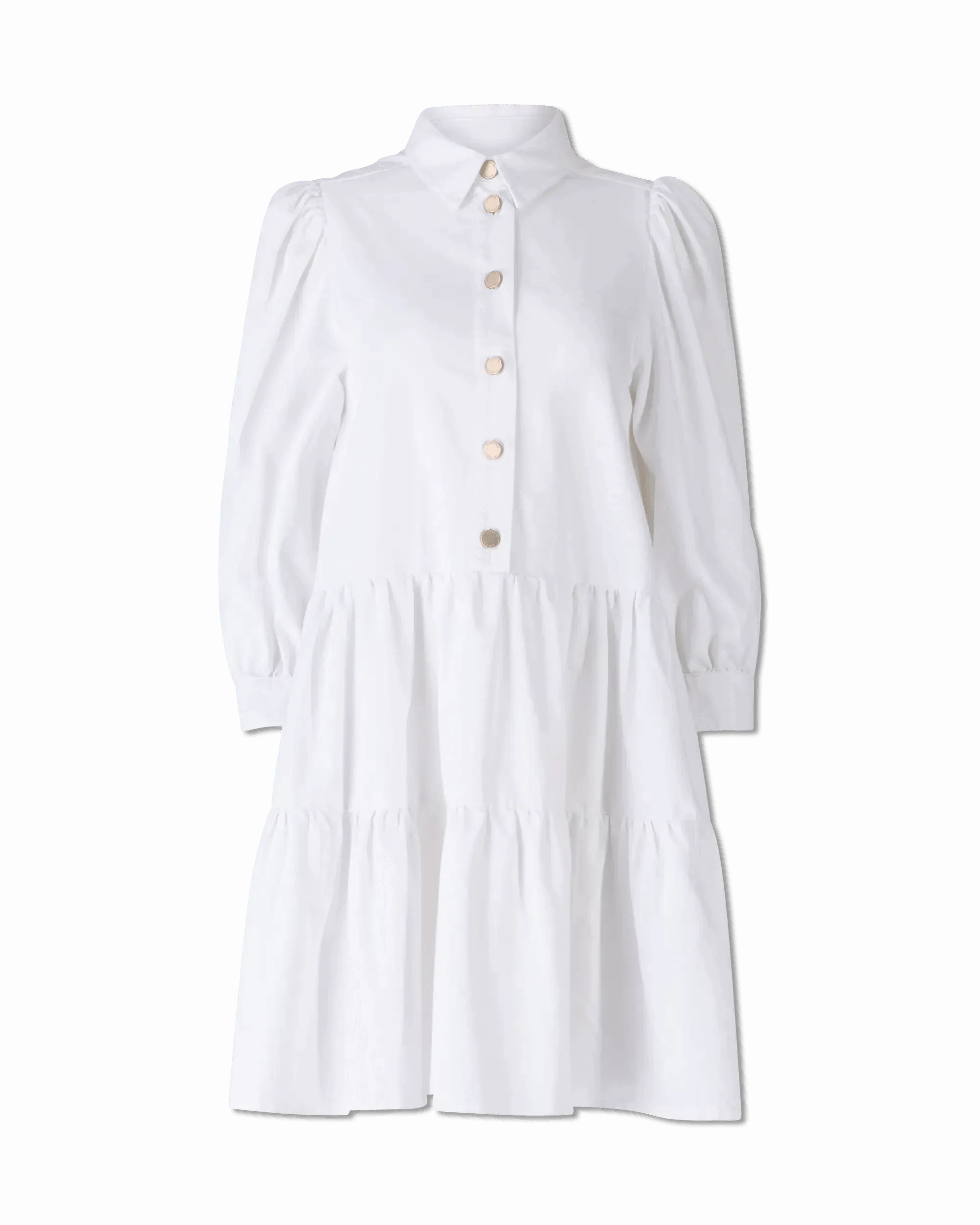 Puffy Sleeve A-line Denim Dress
