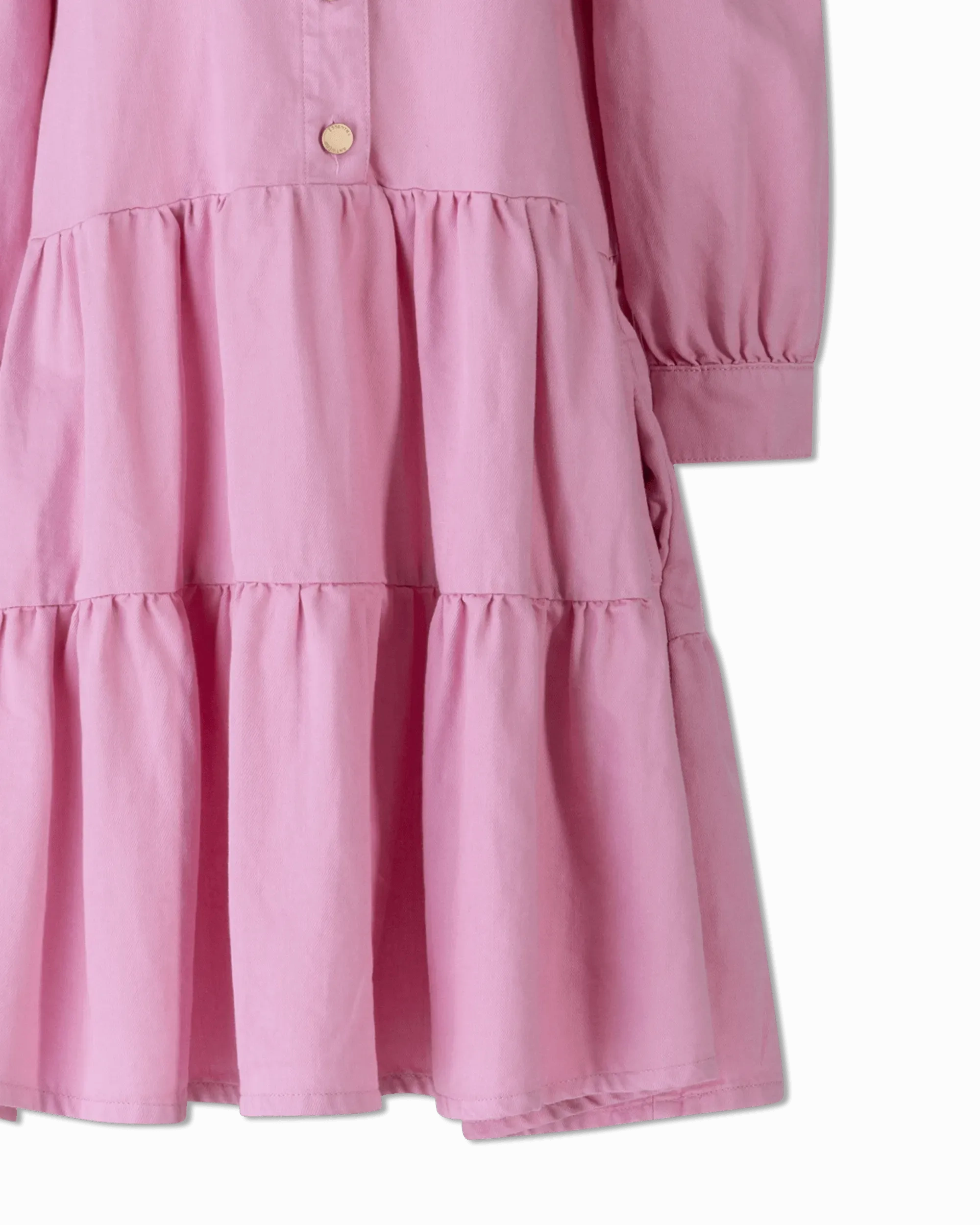 Puffy Sleeve A-line Denim Dress