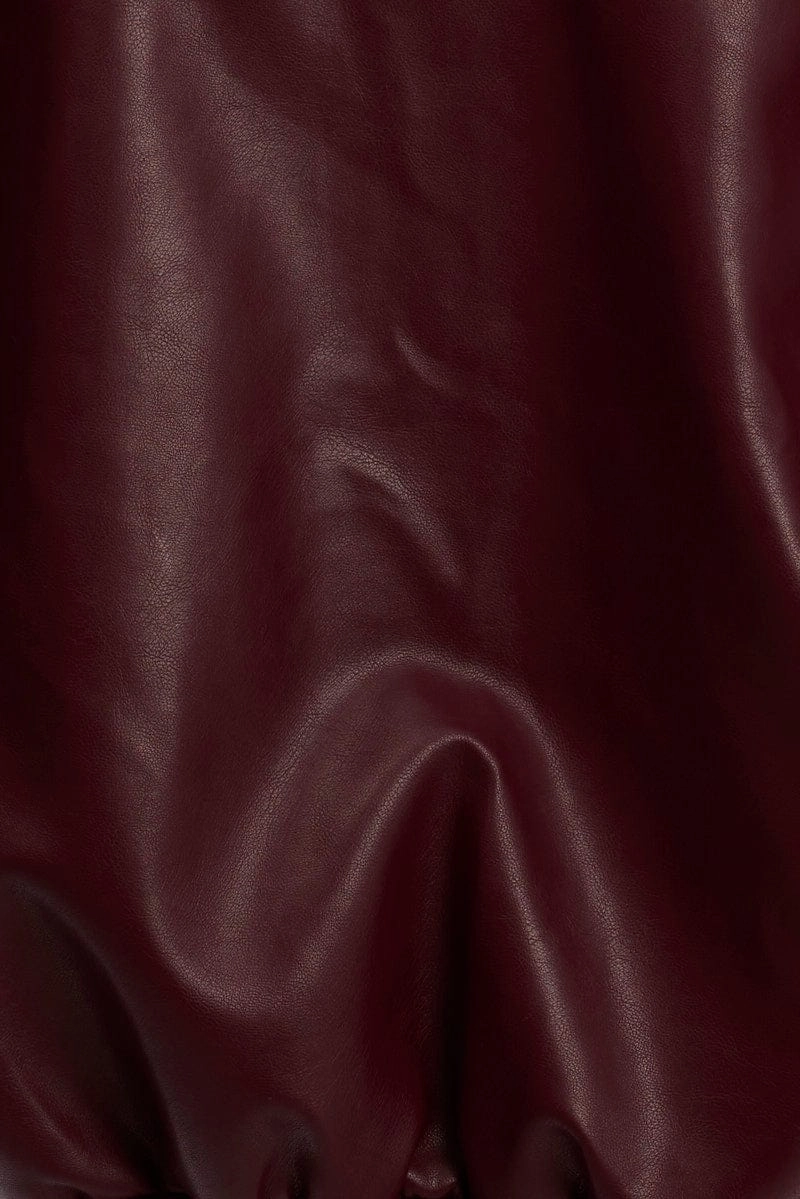 Red Bomber Jacket Faux Leather