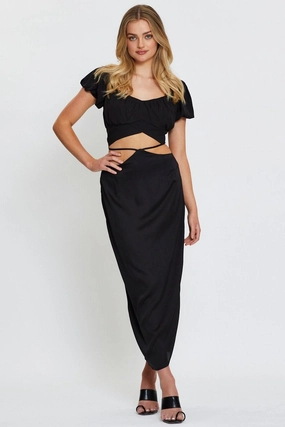 Red Slip Skirt Maxi Satin