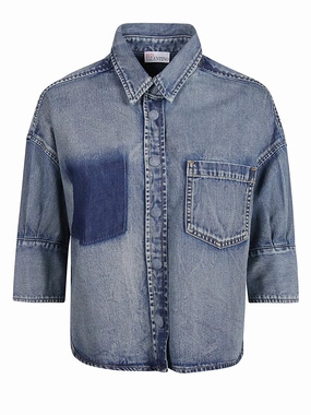 Red Valentino Cropped Denim Shirt