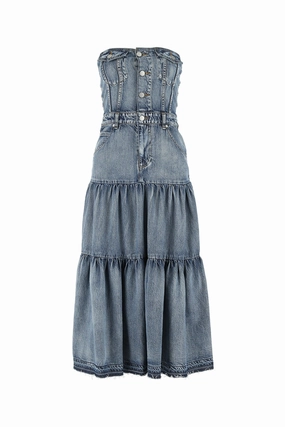 REDValentino Flounce Denim Dress