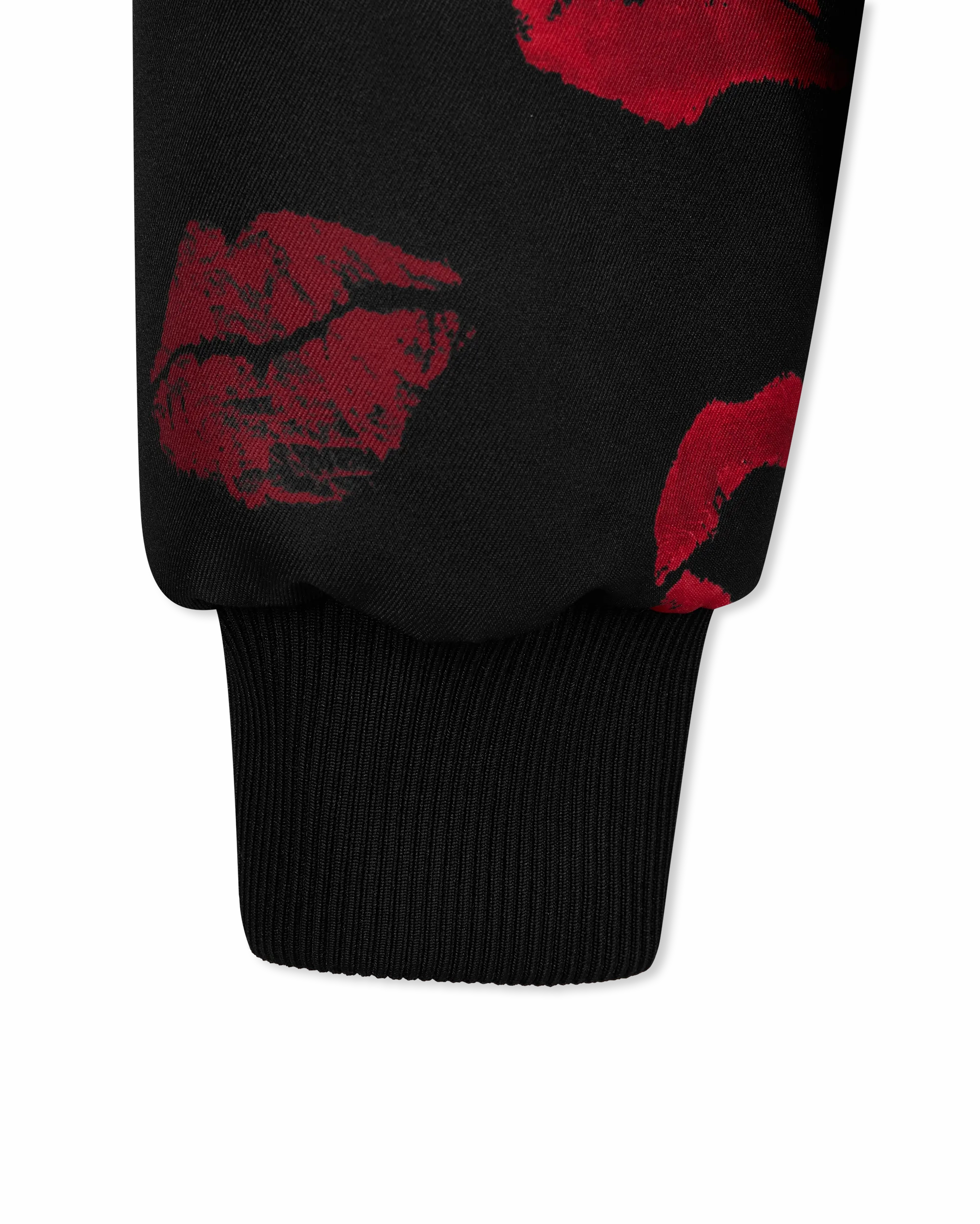 Reversible Kiss Print Nylon Bomber Jacket