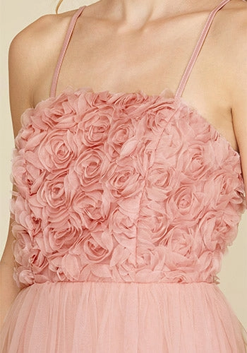Rose Absolute Tulle Midi Dress