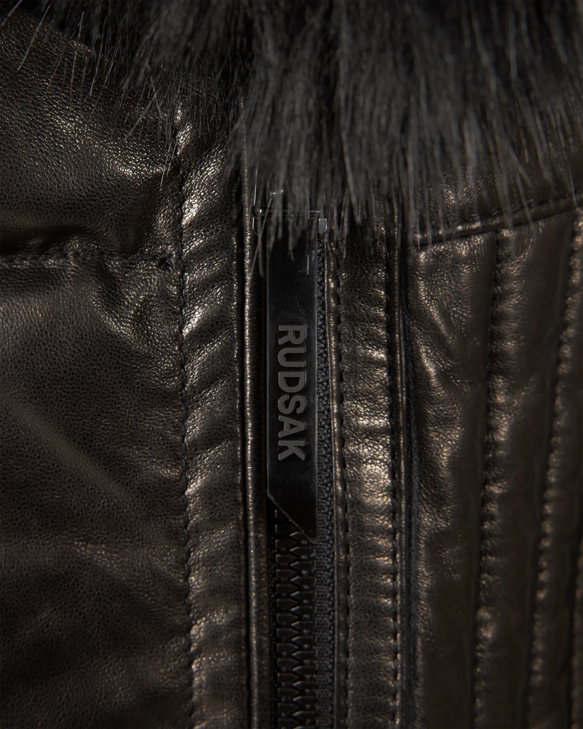 Rudsak Shauna X Leather & Fur Down Puffer