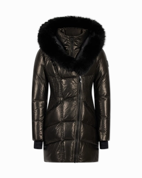 Rudsak Shauna X Leather & Fur Down Puffer