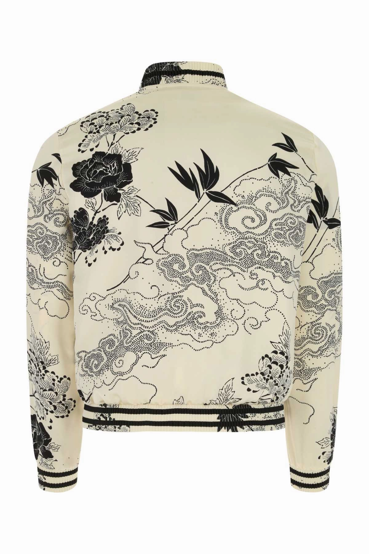 Saint Laurent Floral Printed Long-Sleeved Bomber Jacket