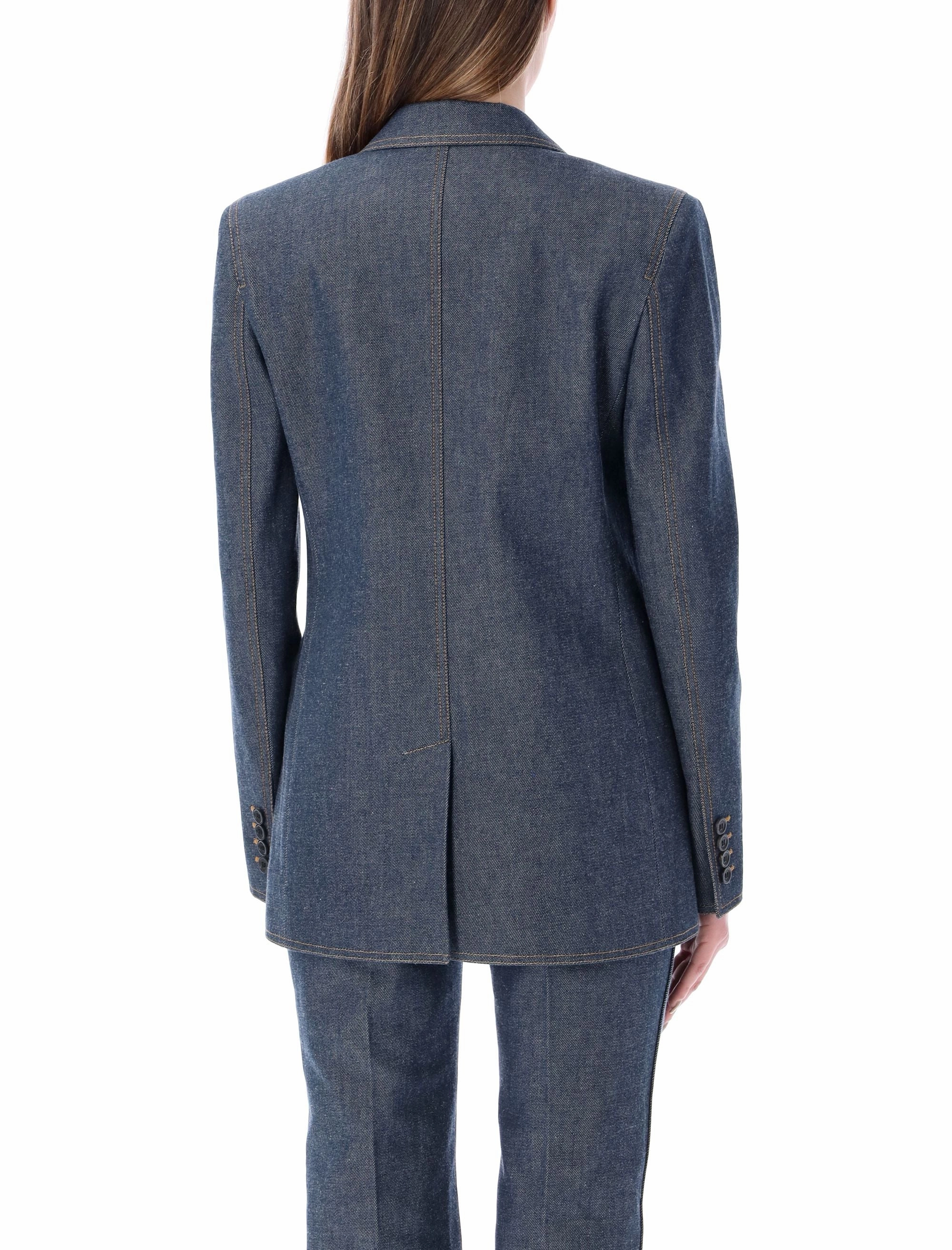 Saint Laurent Long-Sleeved Denim Blazer