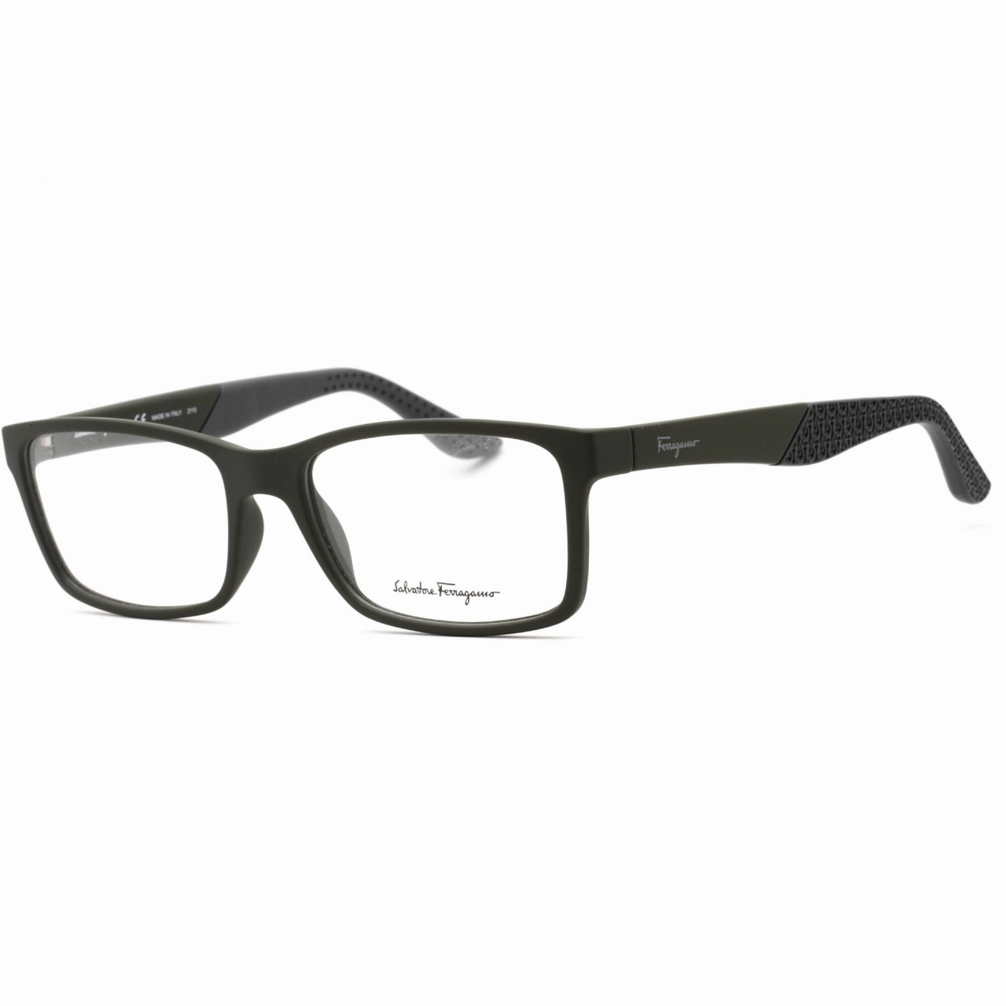 Salvatore Ferragamo Men's Eyeglasses - Matte Khaki Plastic Full Rim Frame | SF2908 301