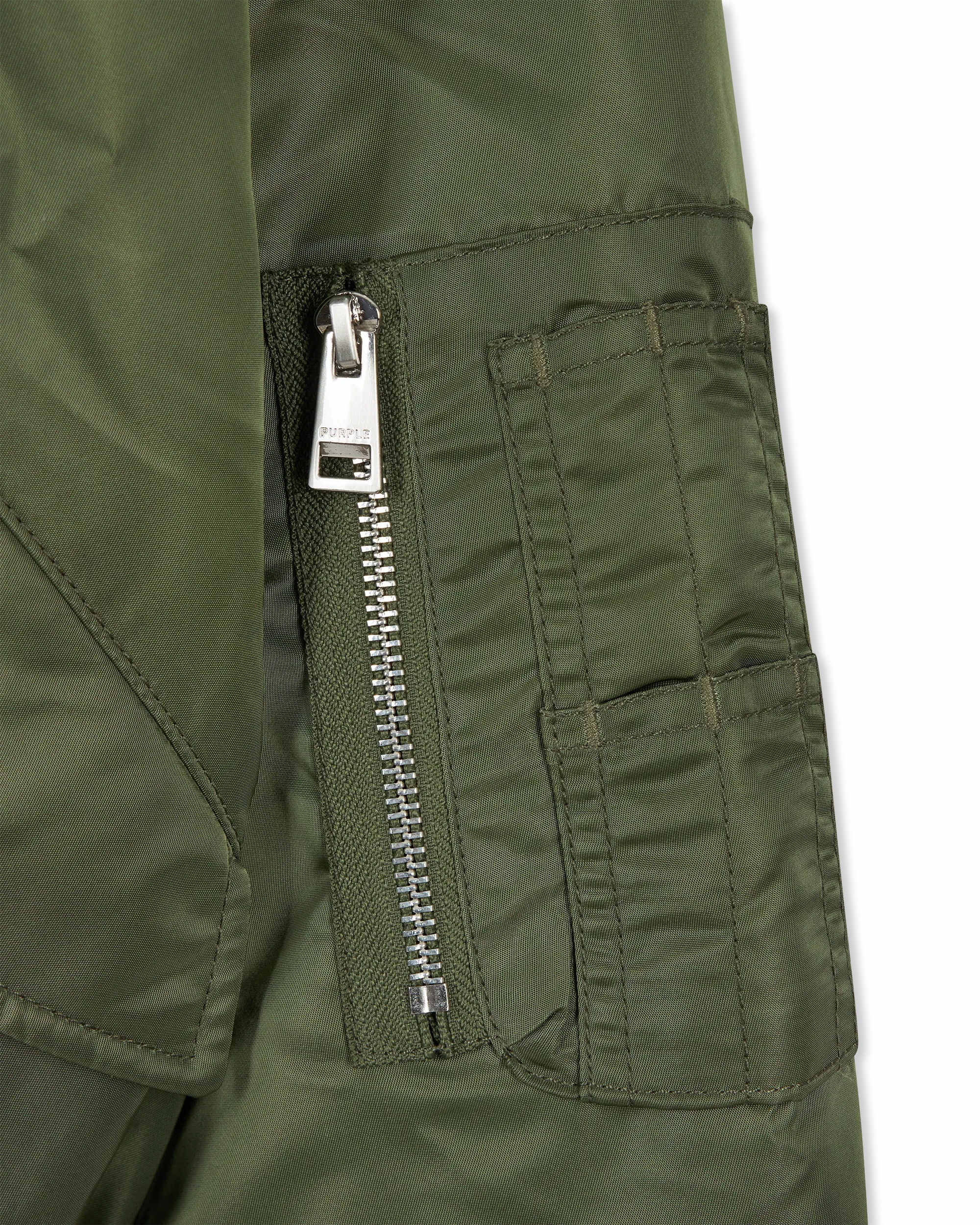 Satin Zip Front Bomber