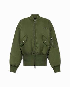 Satin Zip Front Bomber