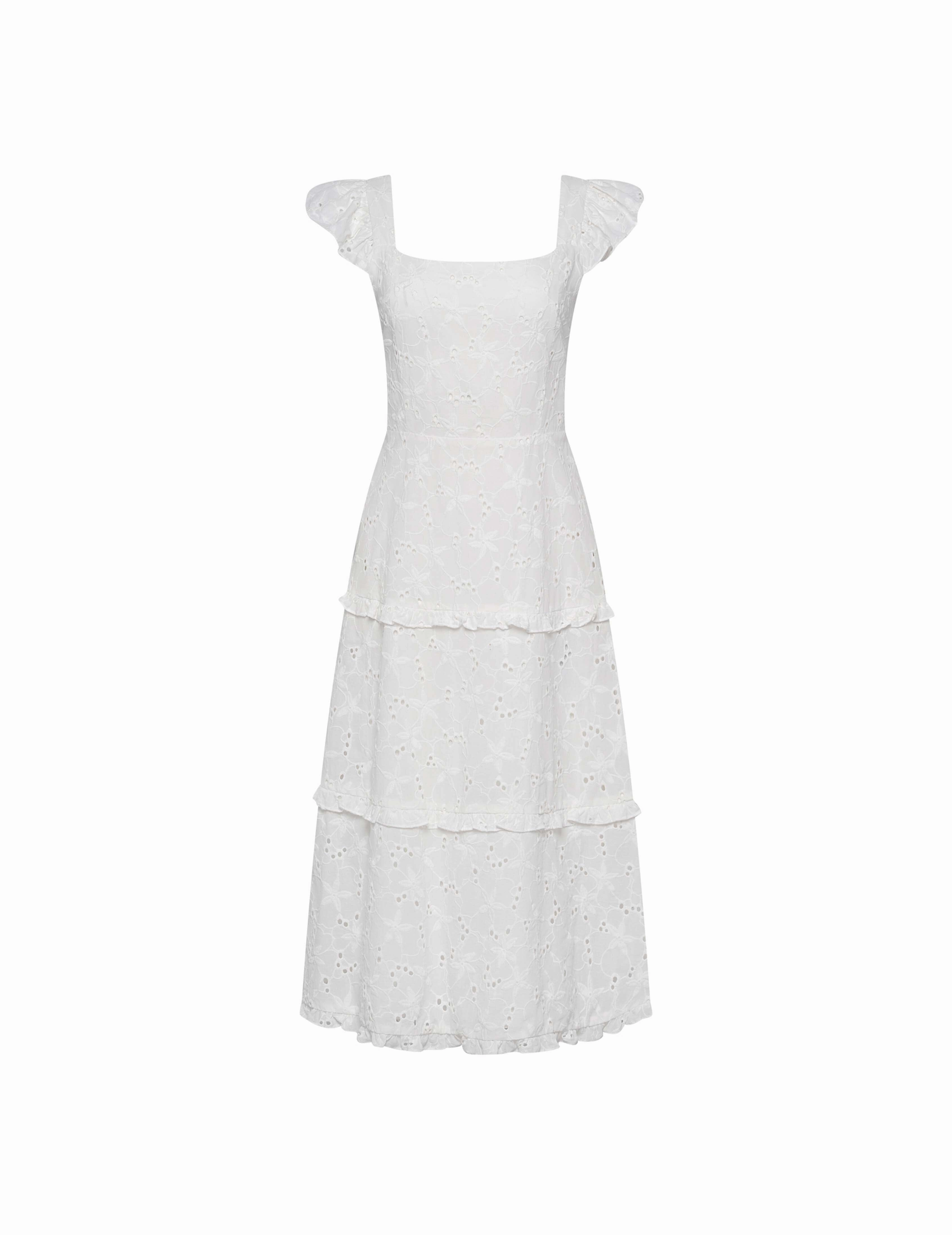 Scoop Neck Tiered Midi Dress