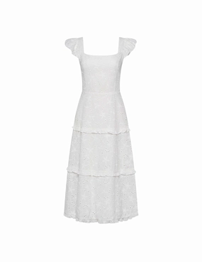 Scoop Neck Tiered Midi Dress