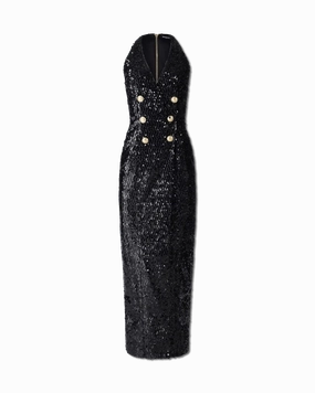 Sequin Slit Dress