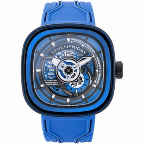 SevenFriday Men's Watch - PS Series CCB Semi-Skeleton Dial Silicone Strap | PS3-04