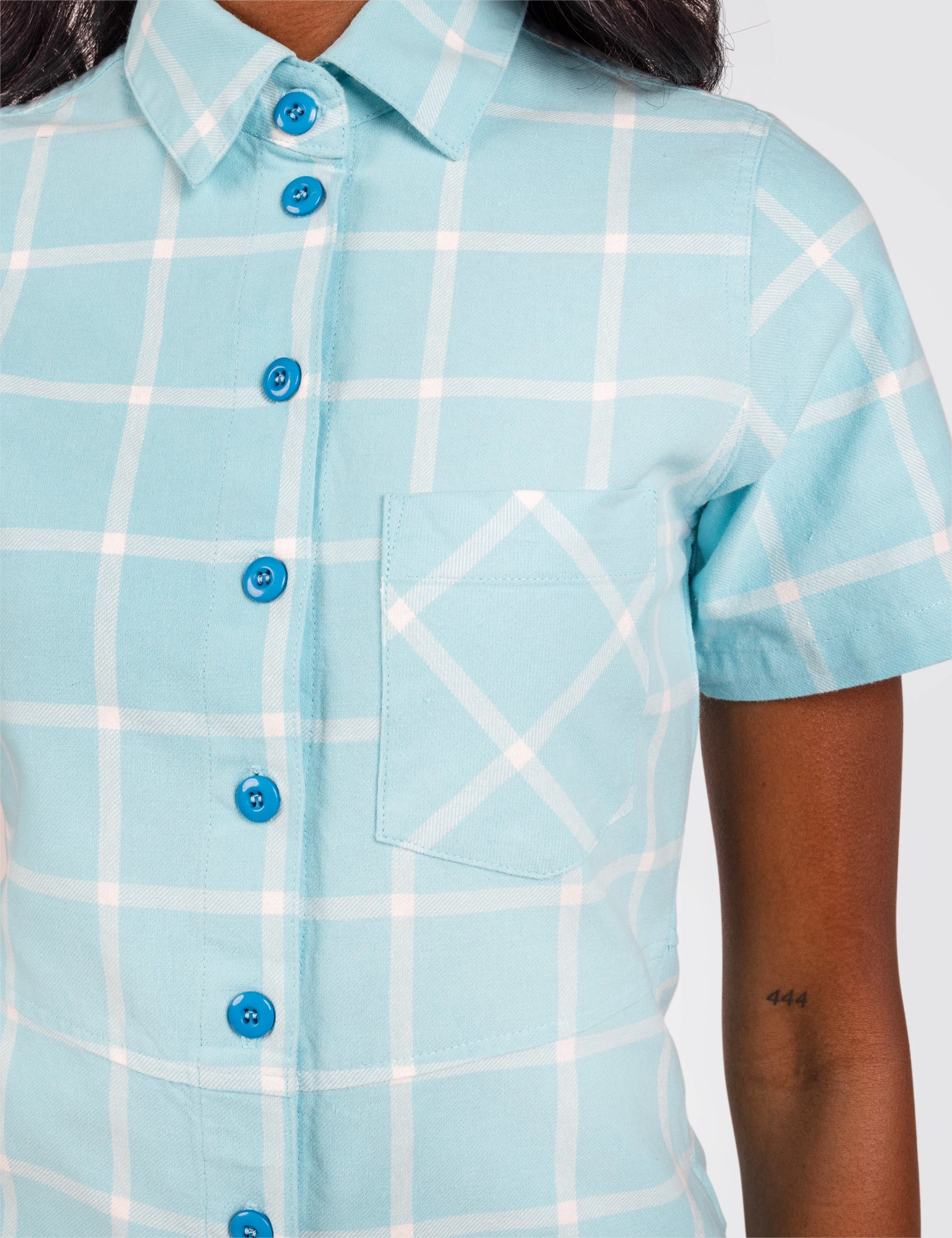 Sky Grid Diner Dress