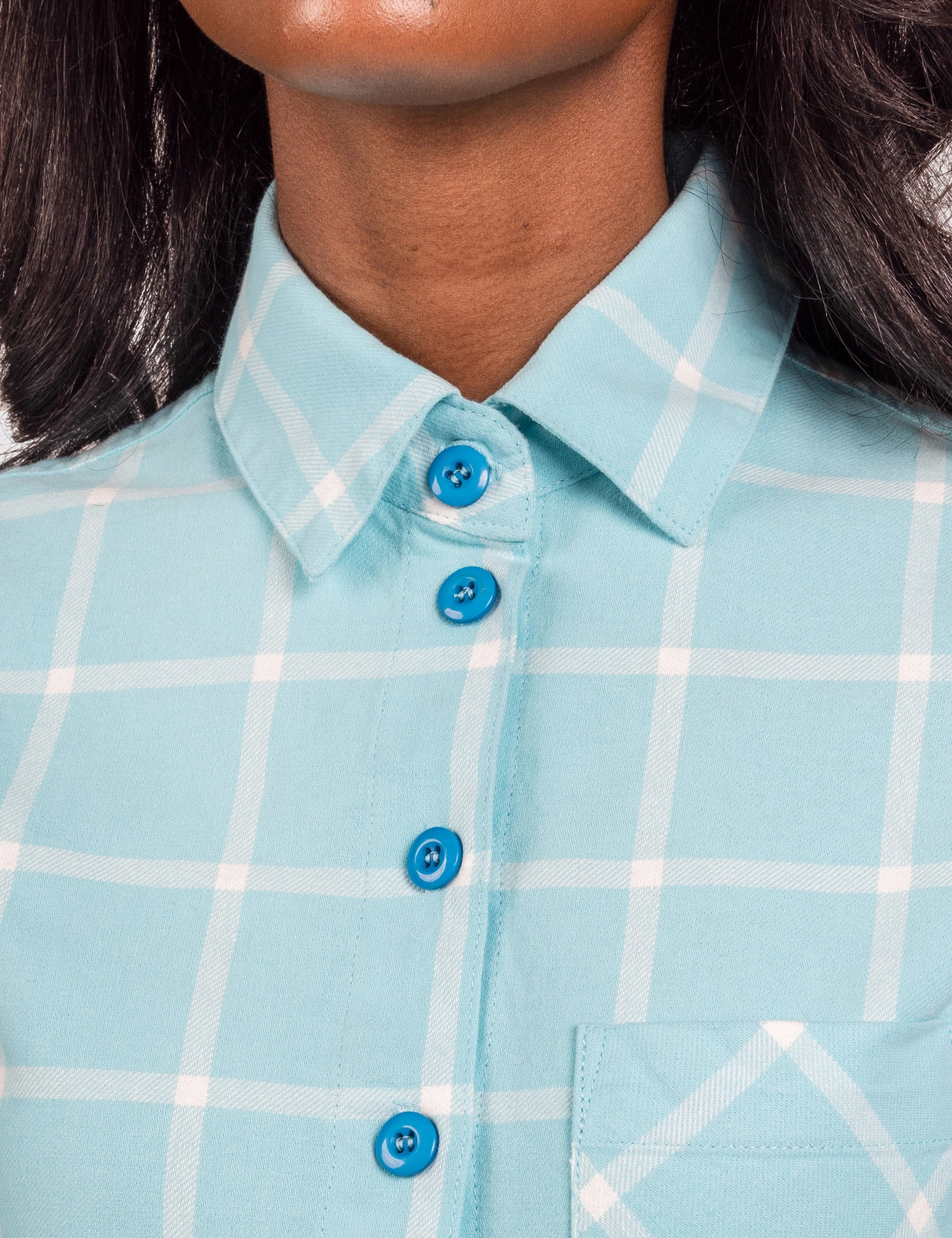Sky Grid Diner Dress