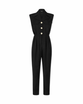 Sleeveless 3 Button Jumpsuit