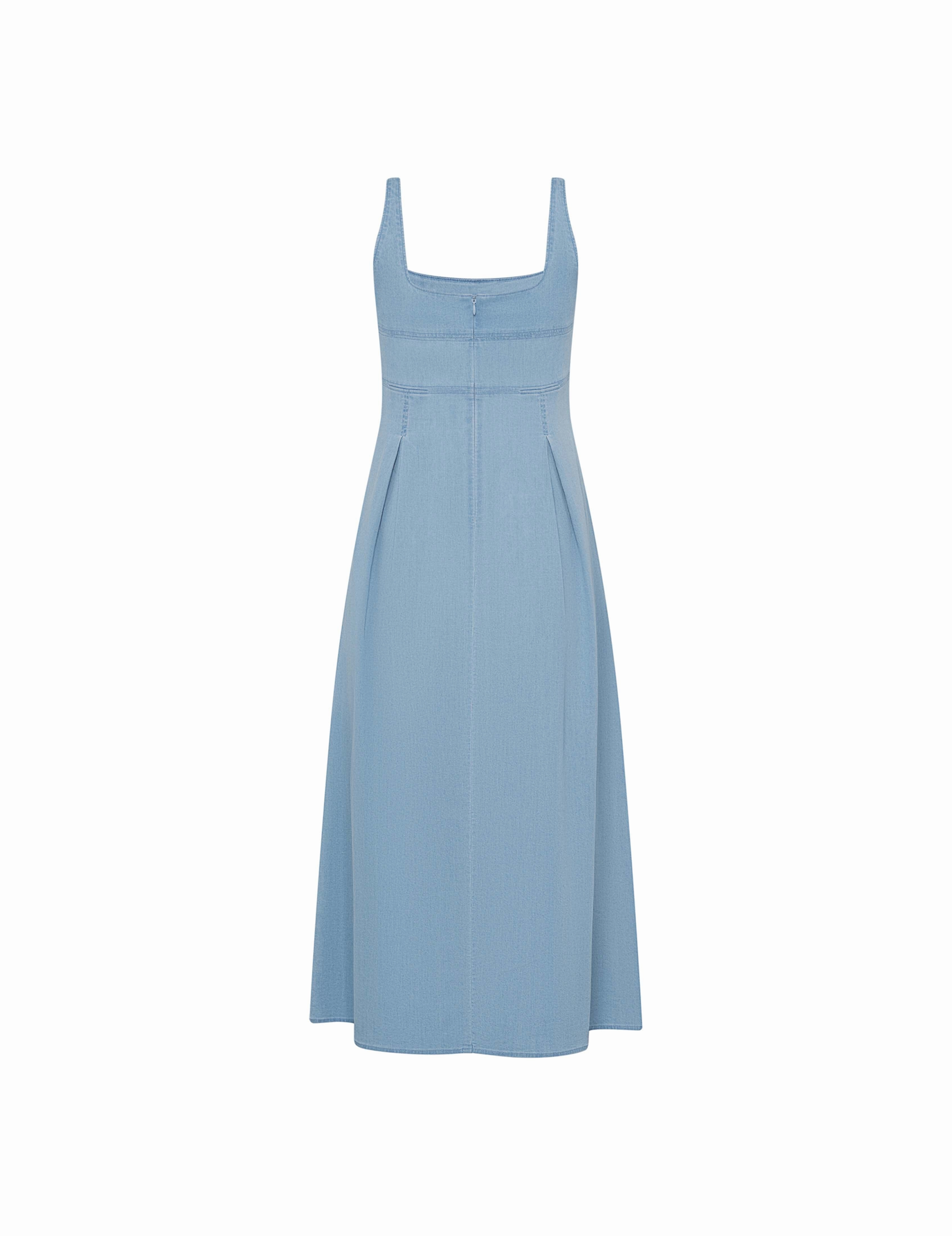 Sleeveless Front Pleated Dress