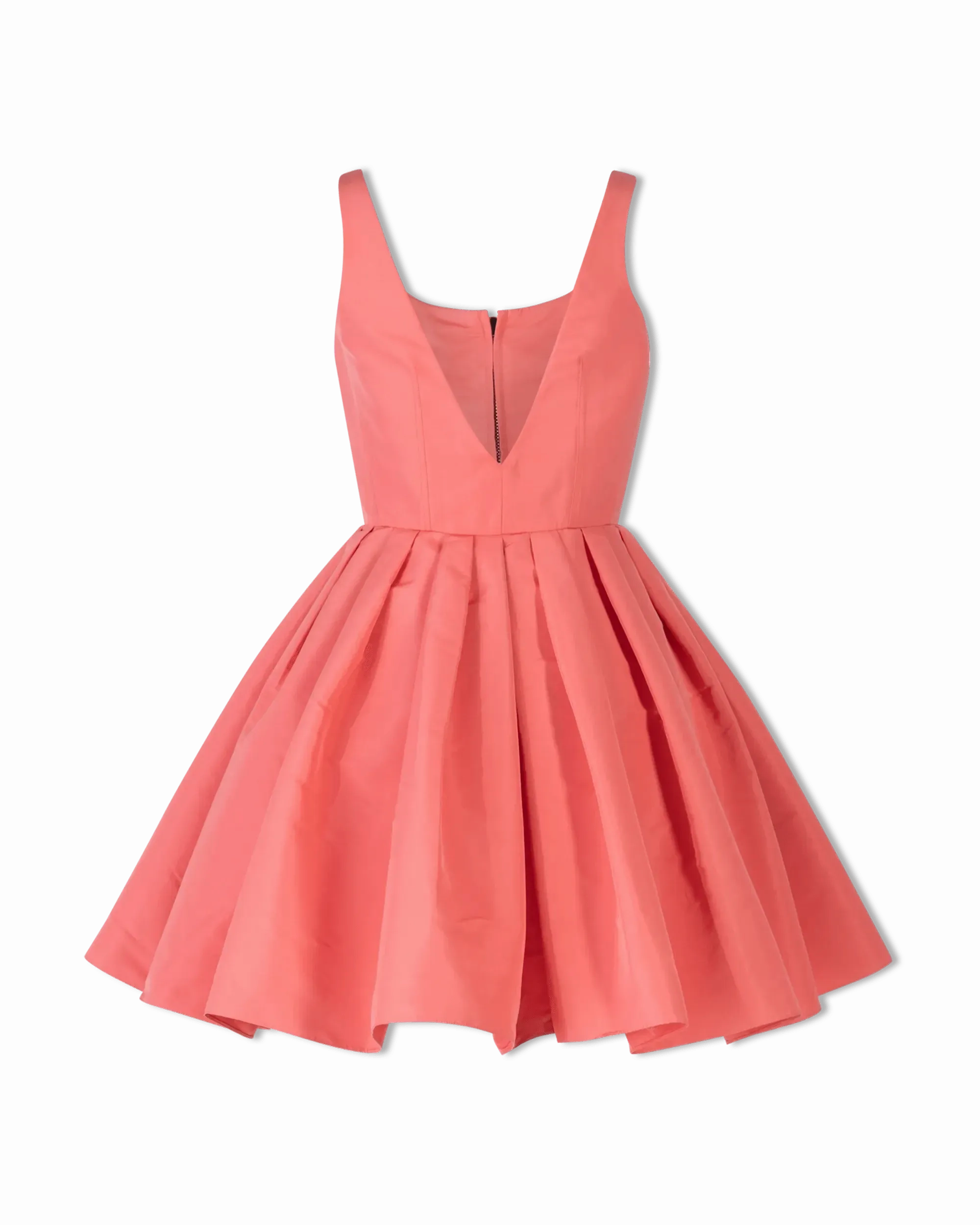 Sleeveless Taffeta Zipfront Mini Dress