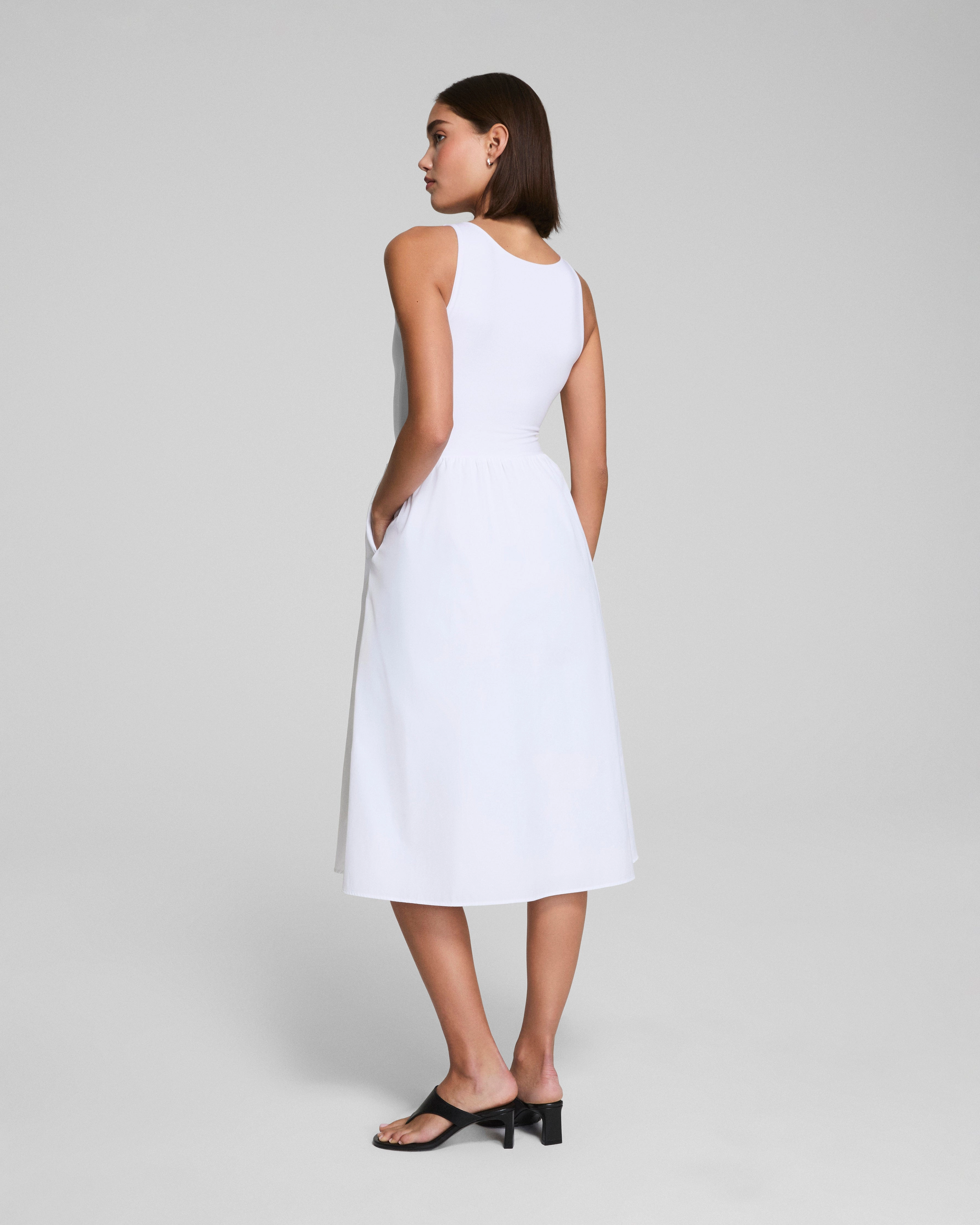 SPANXsmooth™ Jersey Scoop Neck Tank Midi Dress, White