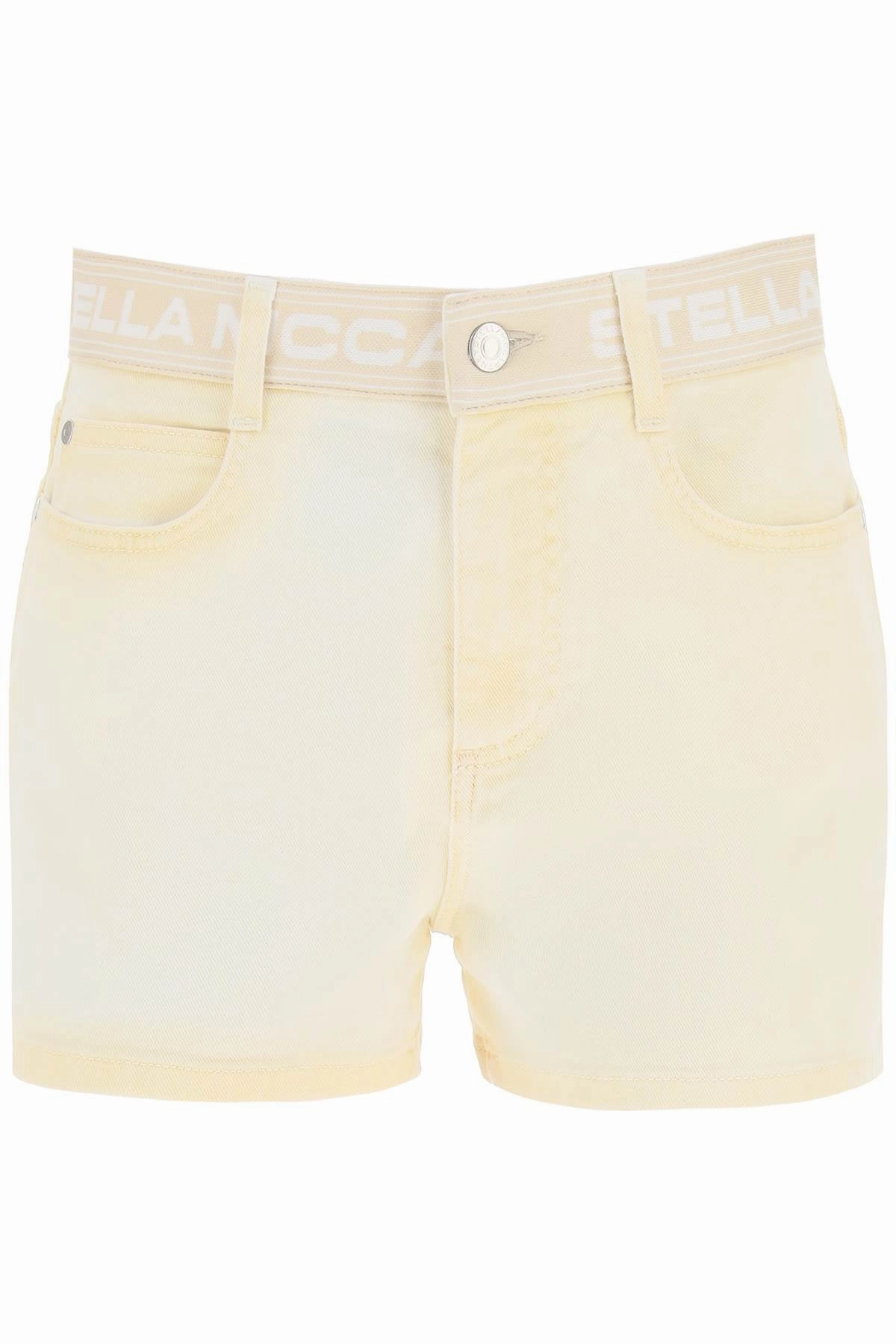 Stella McCartney Logo Waistband Denim Shorts