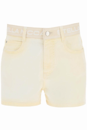 Stella McCartney Logo Waistband Denim Shorts