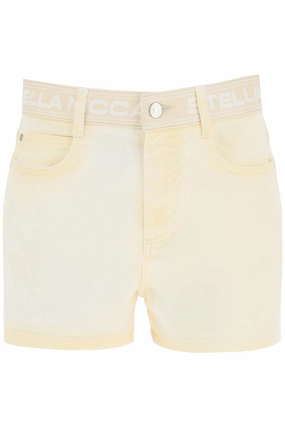 Stella McCartney Logo Waistband Denim Shorts