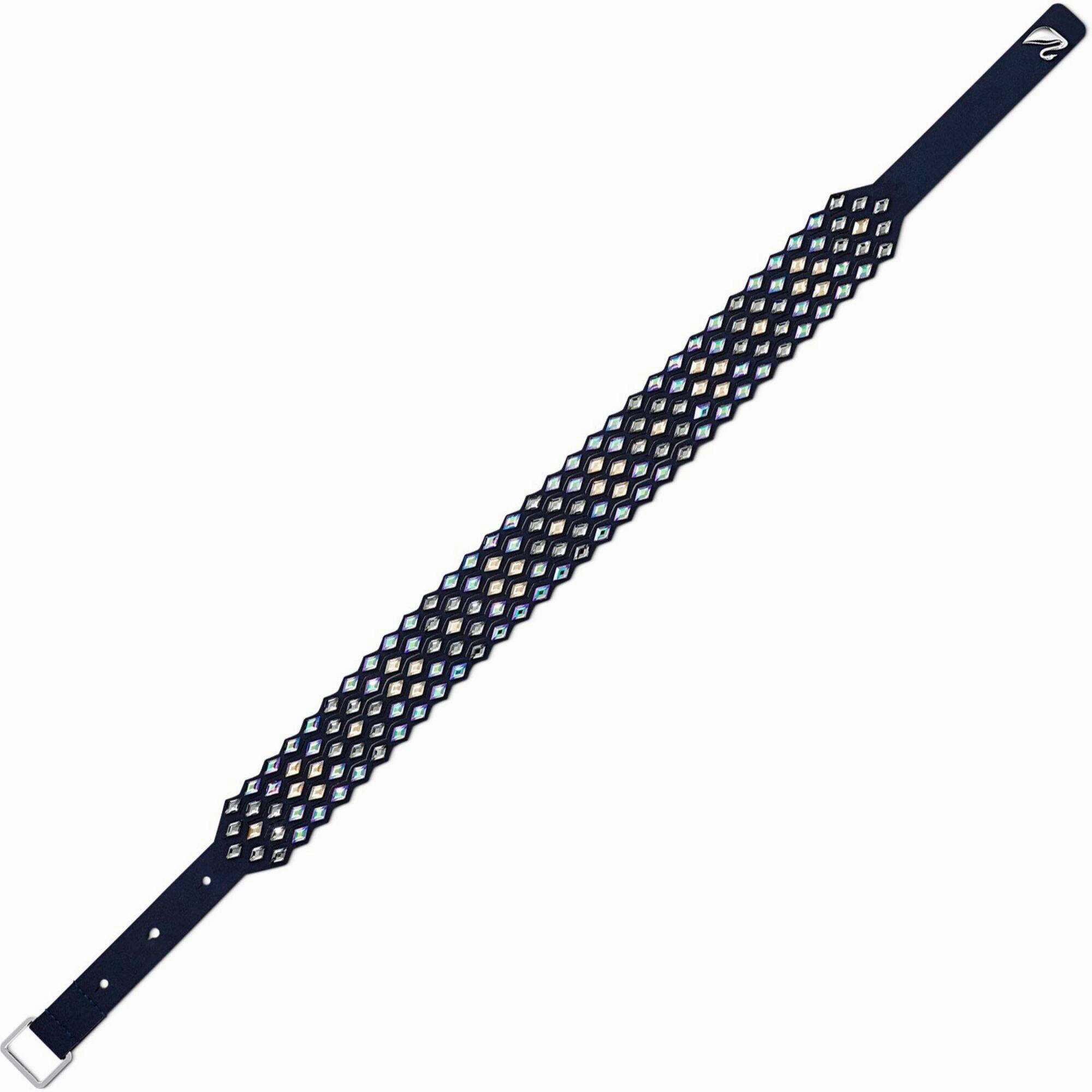 Swarovski Women's Bracelet - Power Blue Alcantara Fabric and Crystals | 5572735