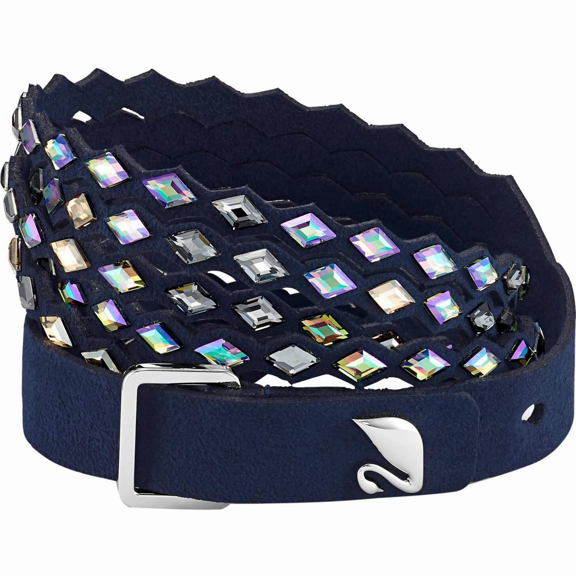 Swarovski Women's Bracelet - Power Blue Alcantara Fabric and Crystals | 5572735