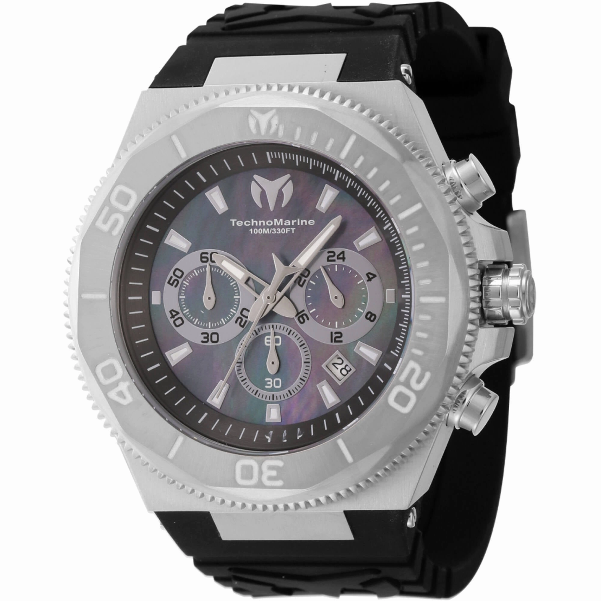 Technomarine Men's Watch - Manta Ocean Chronograph Black Silicone Strap | TM-222075