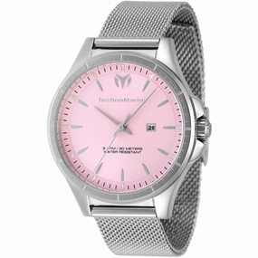 Technomarine Women's Watch - MoonSun Quartz Pink Dial Mesh Bracelet | TM-822034