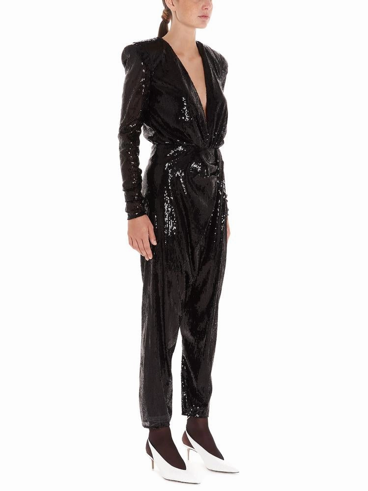 The Attico Sequined V-Neck Jumpsuit