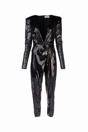 The Attico Sequined V-Neck Jumpsuit