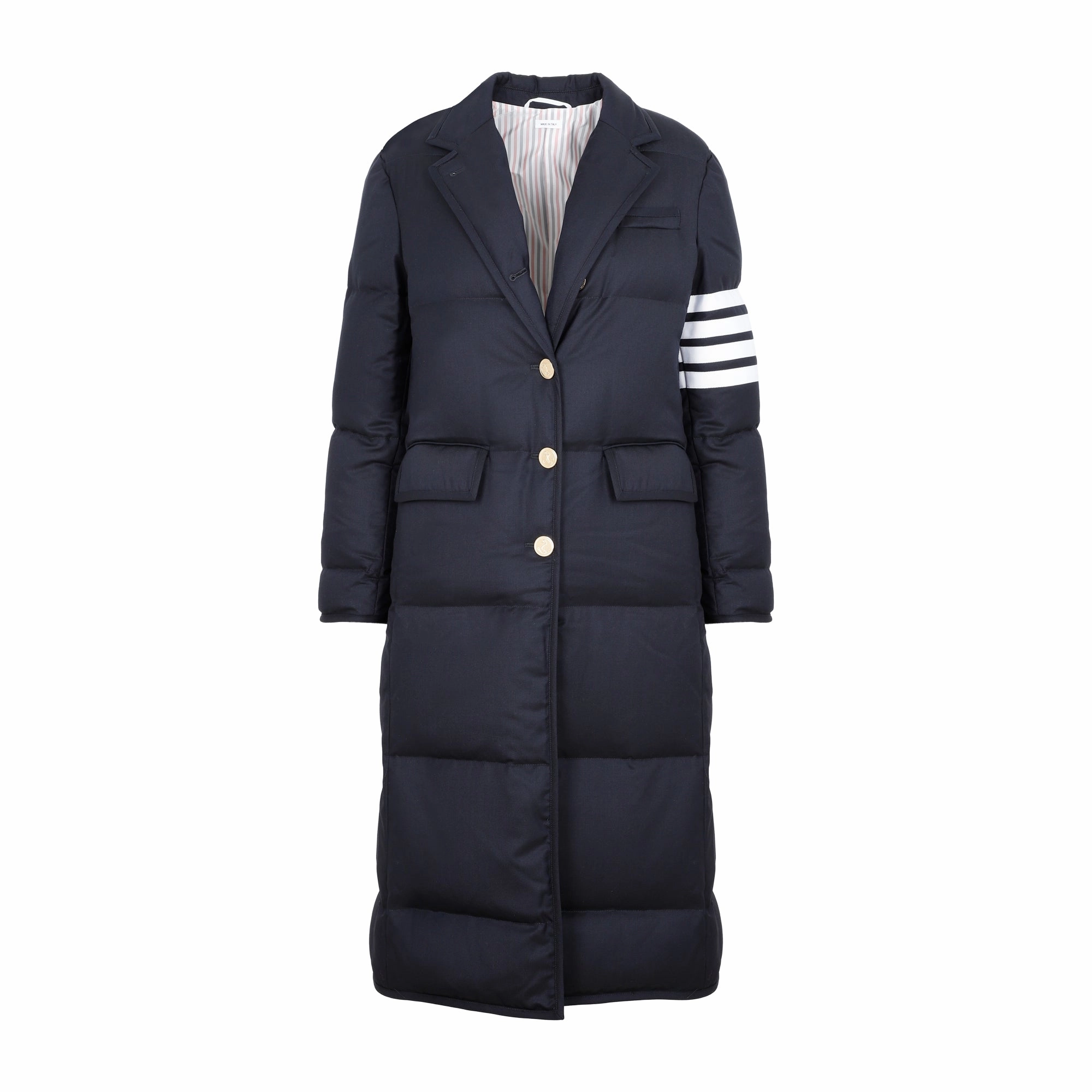 Thom Browne 4-Bar Button-Up Overcoat