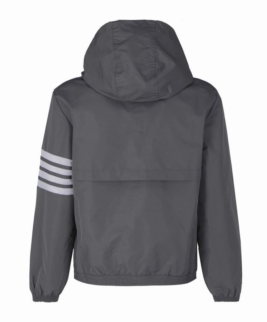 Thom Browne Ripstop Mesh 4-Bar Hooded Zip-Up Jacket