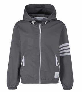 Thom Browne Ripstop Mesh 4-Bar Hooded Zip-Up Jacket