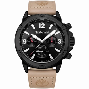 Timberland Men's Watch - Dress Sport Black Dial Light Brown Strap | TDWGF9002702