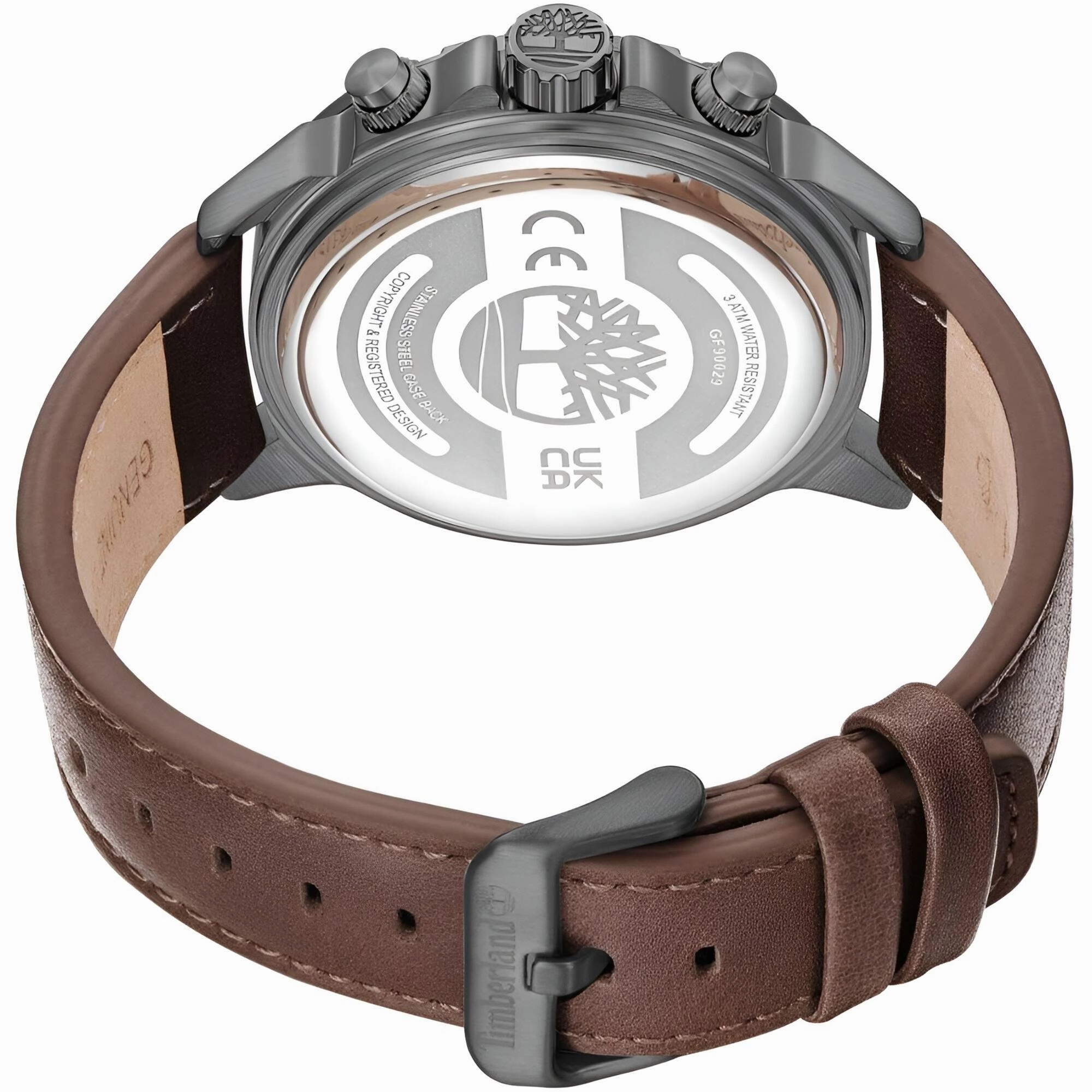 Timberland Men's Watch - Dress Sport Cream Dial Brown Strap Day-Date | TDWGF9002903
