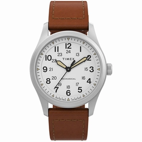 Timex Men's Watch - North Field Post Mechanical Brown Leather Strap | TW2V00600JR