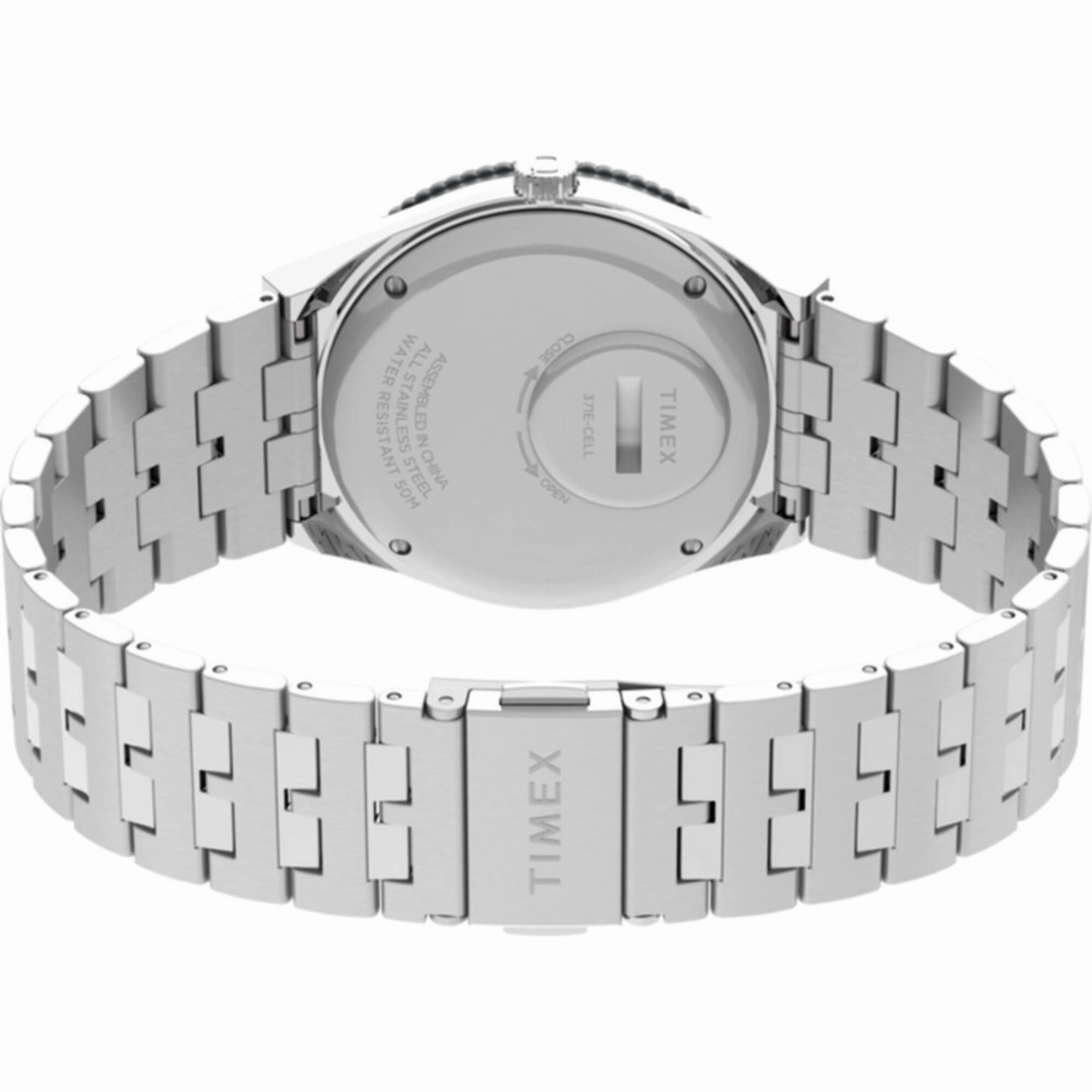 Timex Men's Watch - Q Timex GMT Black Dial Silver Tone Bracelet Quartz | TW2V38000VQ