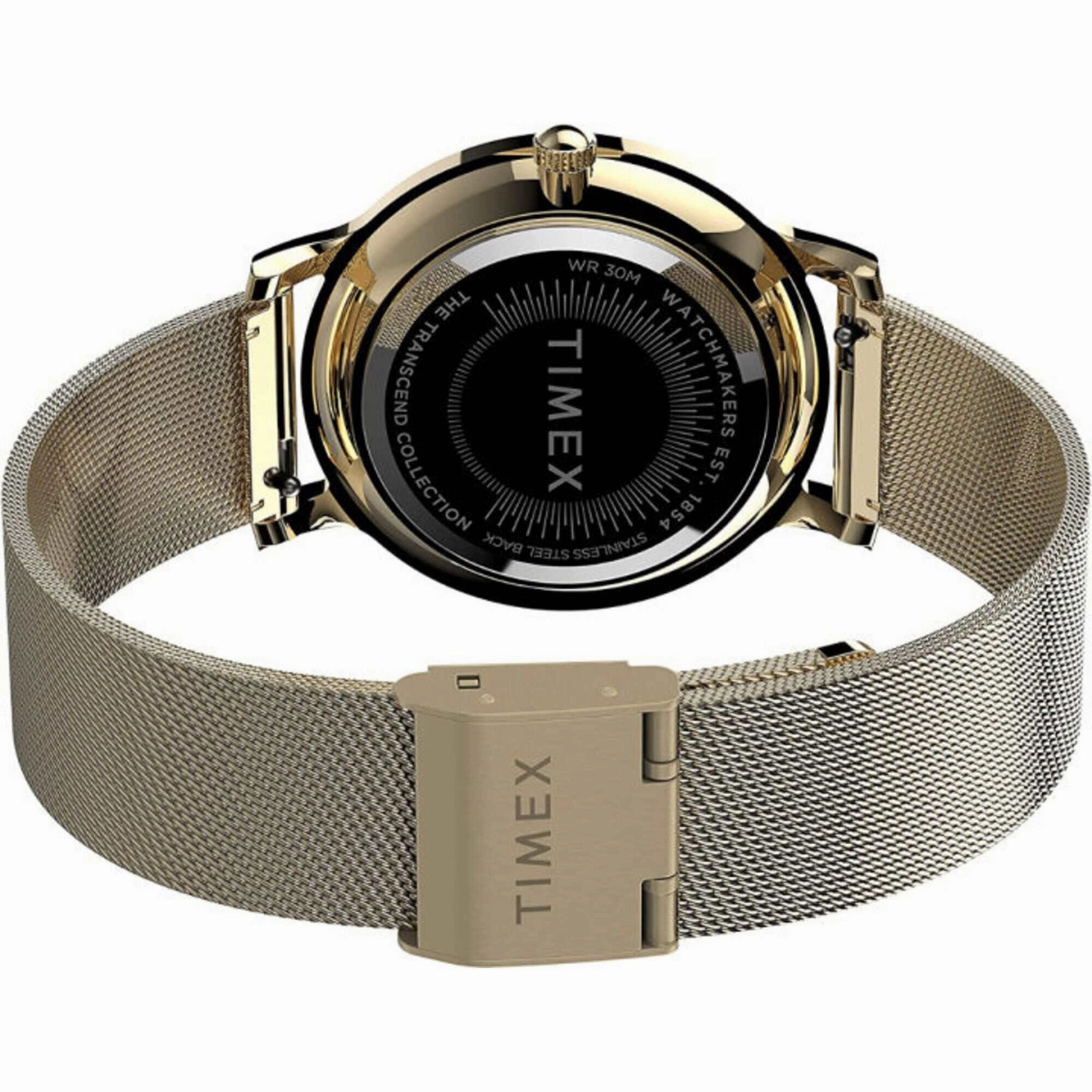 Timex Women's Watch - Black Dial Rose Gold Steel Mesh Bracelet Quartz | TW2V31100VQ