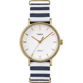 Timex Women's Watch - Weekender Fairfield Blue and White Nylon Strap | TW2P91900
