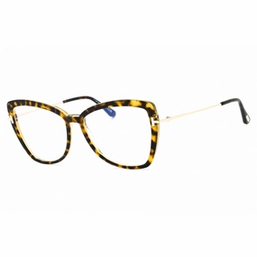Tom Ford Women's Eyeglasses - Havana/Other Acetate Cat Eye Full Rim | FT5882-B 056