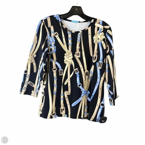 Top 3/4 Sleeve Basic By J Mclaughlin In Black & Tan, Size: M