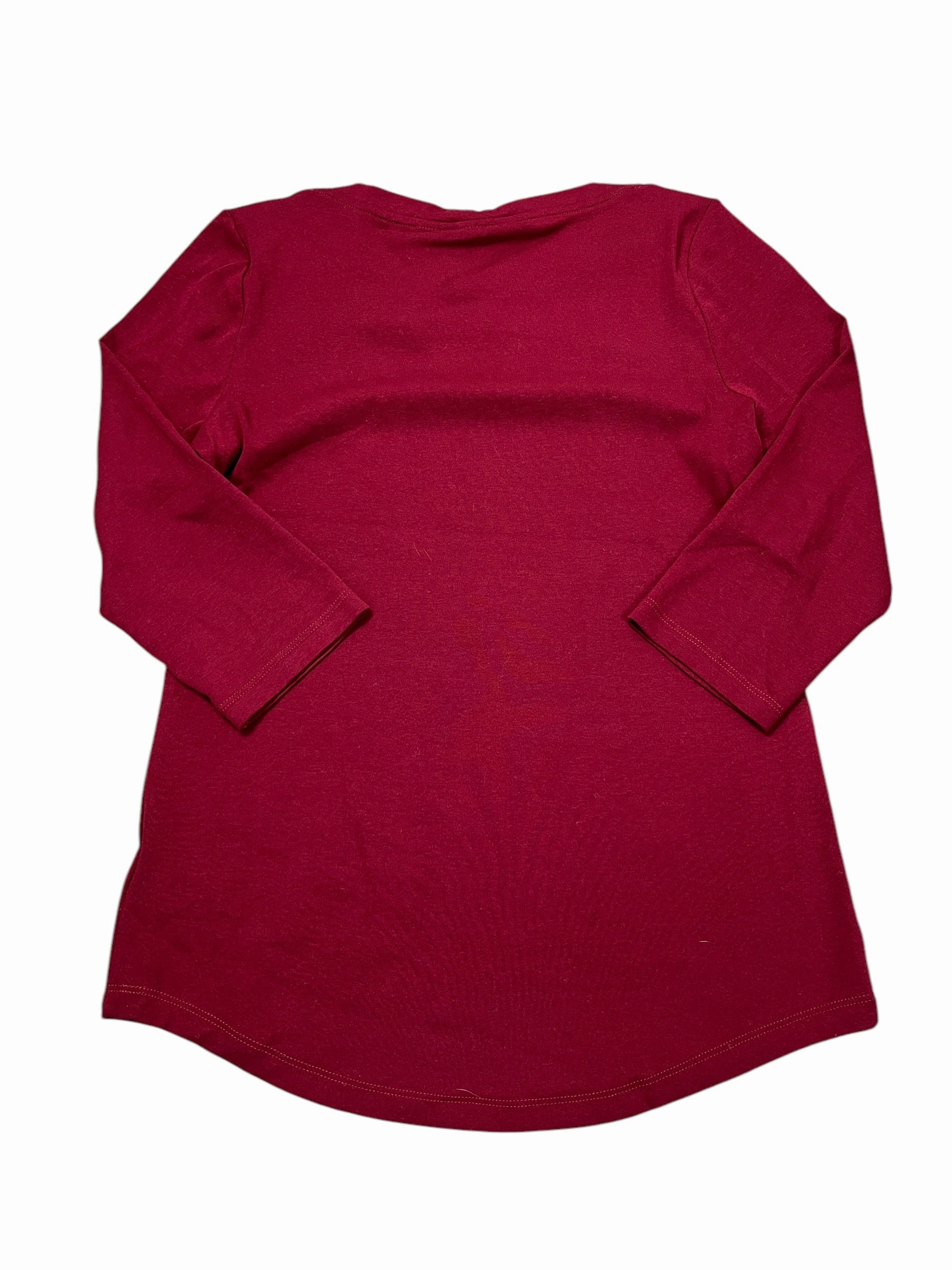Top 3/4 Sleeve Basic By Jones And Co In Red, Size:M